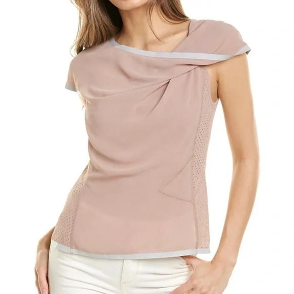 NWT‎ Anthro Byron Lars Beauty Mark Asymmetrical Dusty Rose Pink  Blouse Women 12